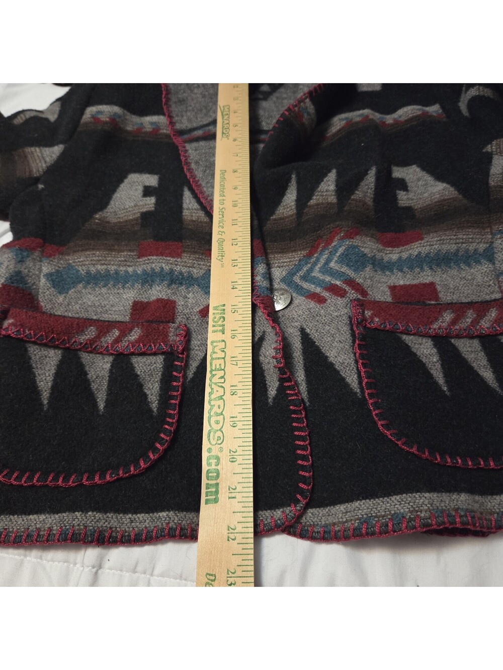 Vintage 90's Rhonda Stark Jacket Large? Aztec Southwestern Western Bolero Retro - Picture 7 of 8
